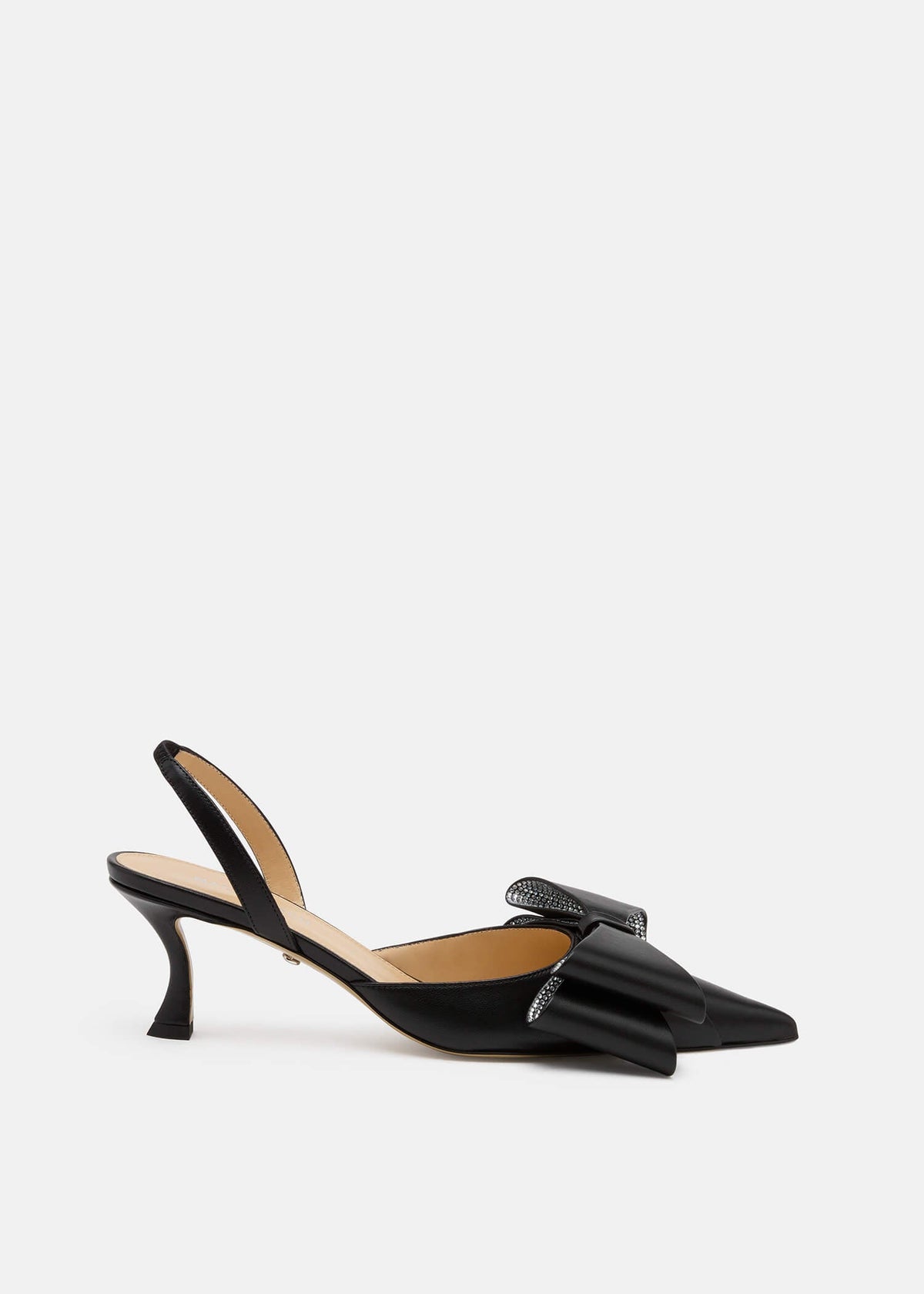 Calista Black Crystal Slingbacks – front three-quarter view showing crystal, black, Vowalisse