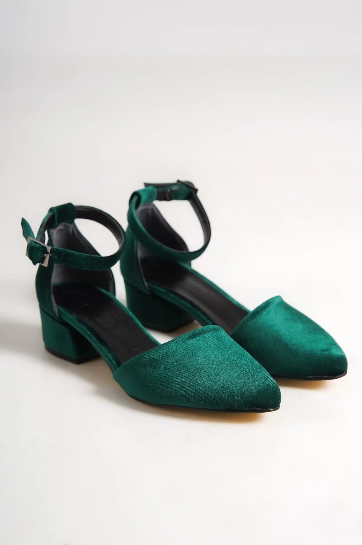 Green Velvet Bridal Heels VOWALISSE bridal shoes – view 4