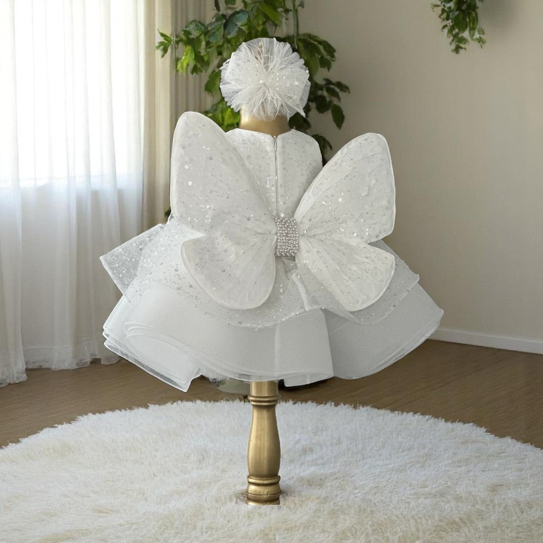 Shiny White Mermaid Birthday Dress For Girls 2, baby girl first birthday dress, additional product image 2 by Vowalisse