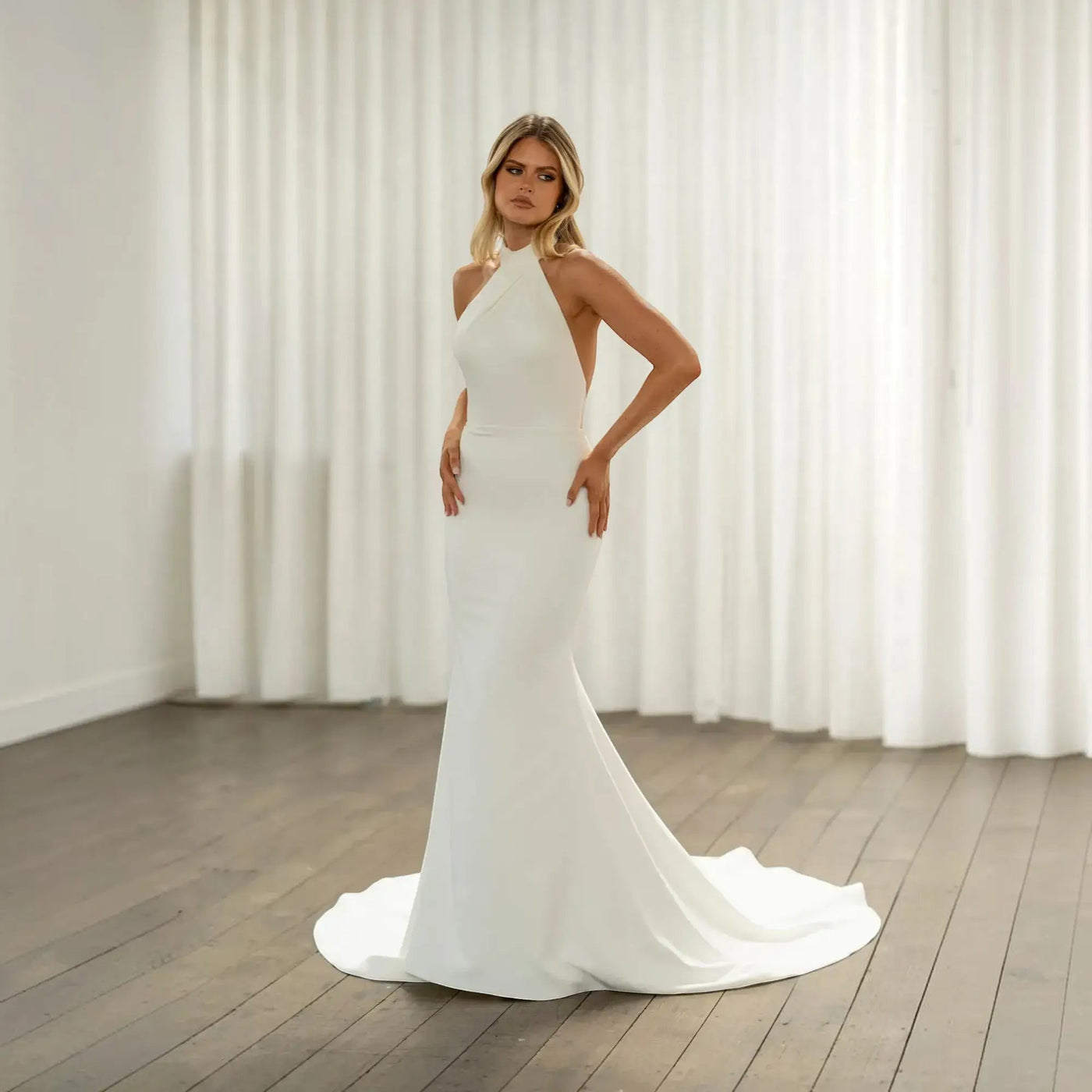 Celeste Silk A-Line Wedding Dress VOWALISSE bridal gown – view 5