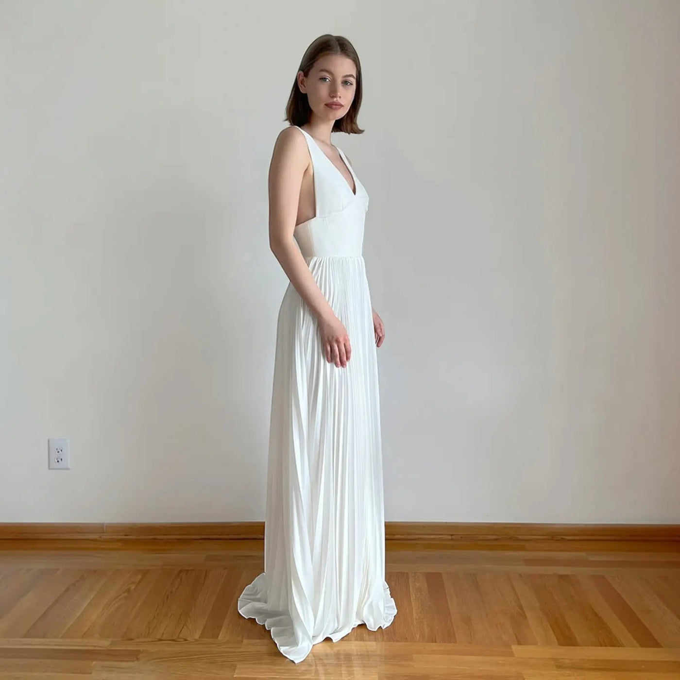 Elara Silk A-Line Wedding Dress VOWALISSE bridal gown – view 3