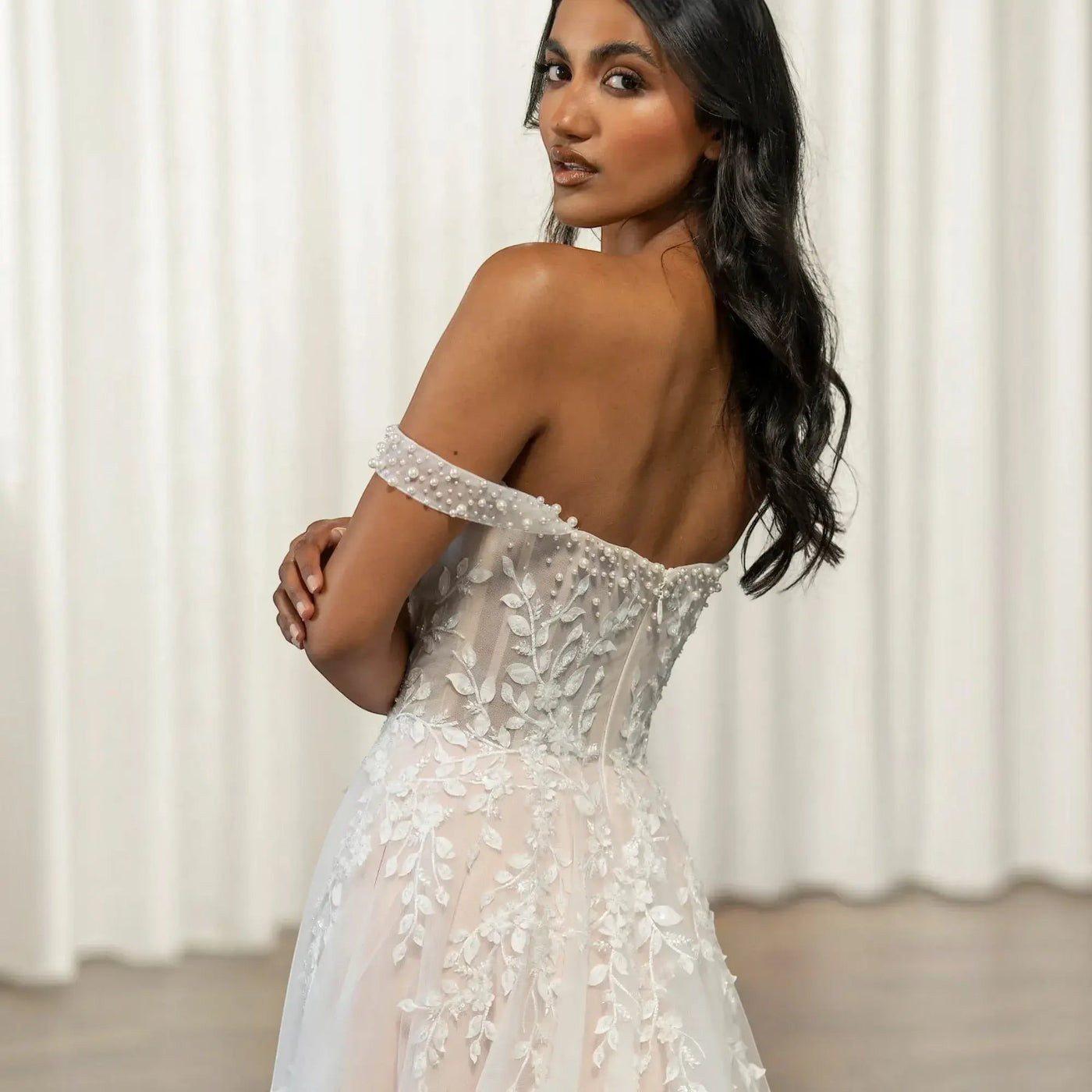 Serena Silk A-Line Wedding Dress VOWALISSE bridal gown – view 5