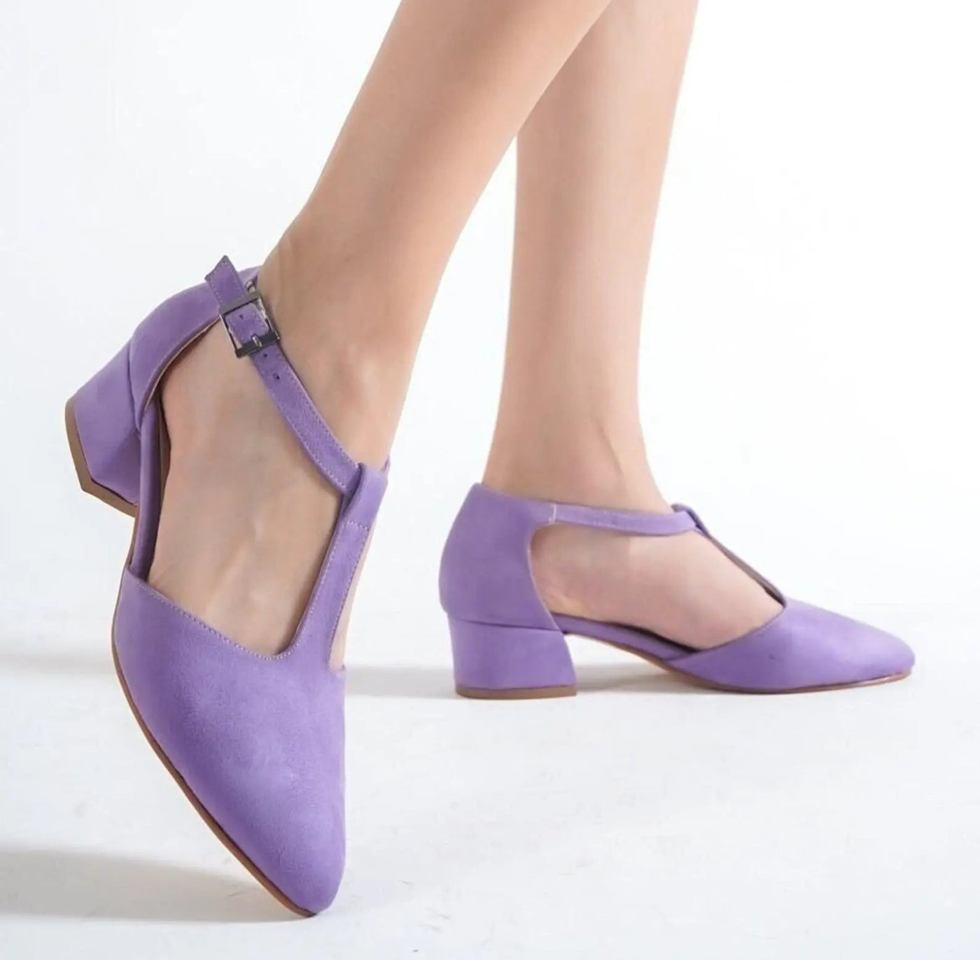 Lilac Suede Bridal Heels VOWALISSE bridal shoes – view 3