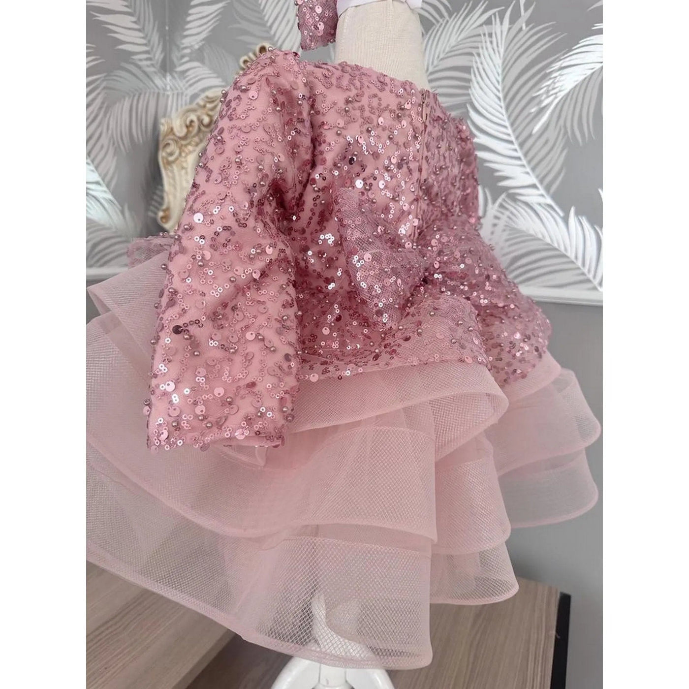 Flower Pink Mermaid Birthday Dress For Girls, baby girl first birthday dress, additional product image 17 by Vowalisse