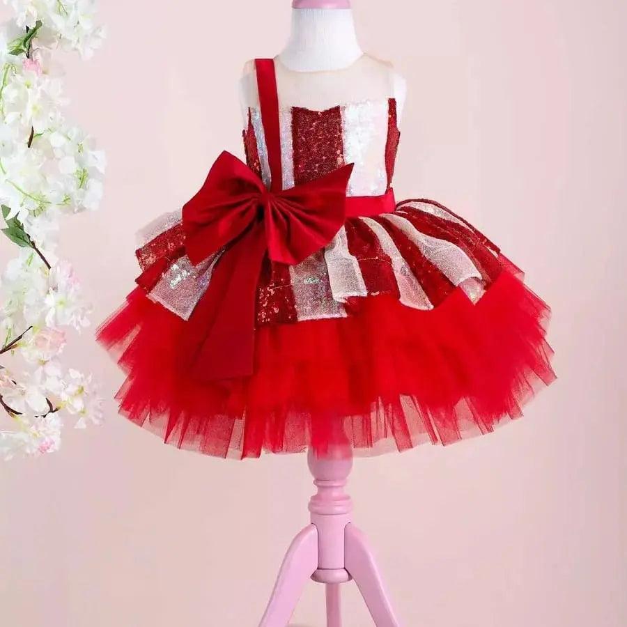 Lace Red Flower Girl Birthday baby girl first birthday dress, additional product image 4 by Vowalisse