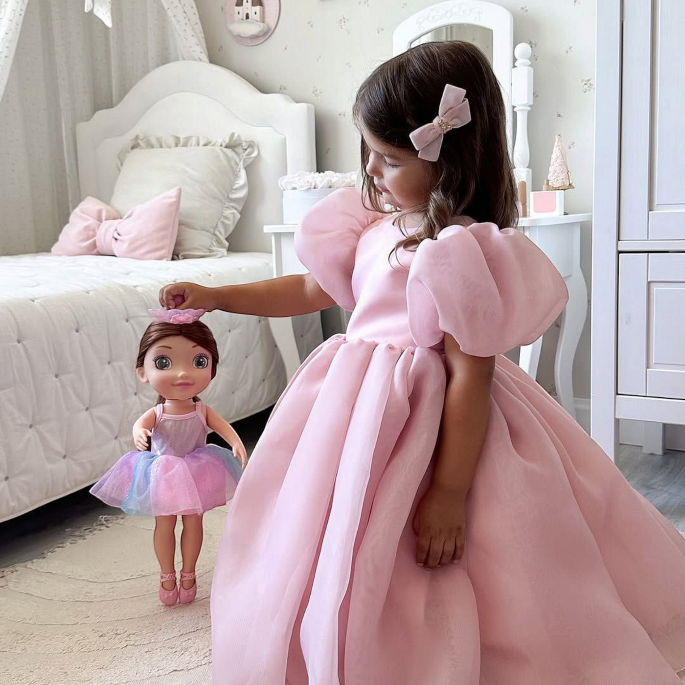 Butterfly Pink Mermaid Birthday Dress For Girls, baby girl first birthday dress, main product image by Vowalisse