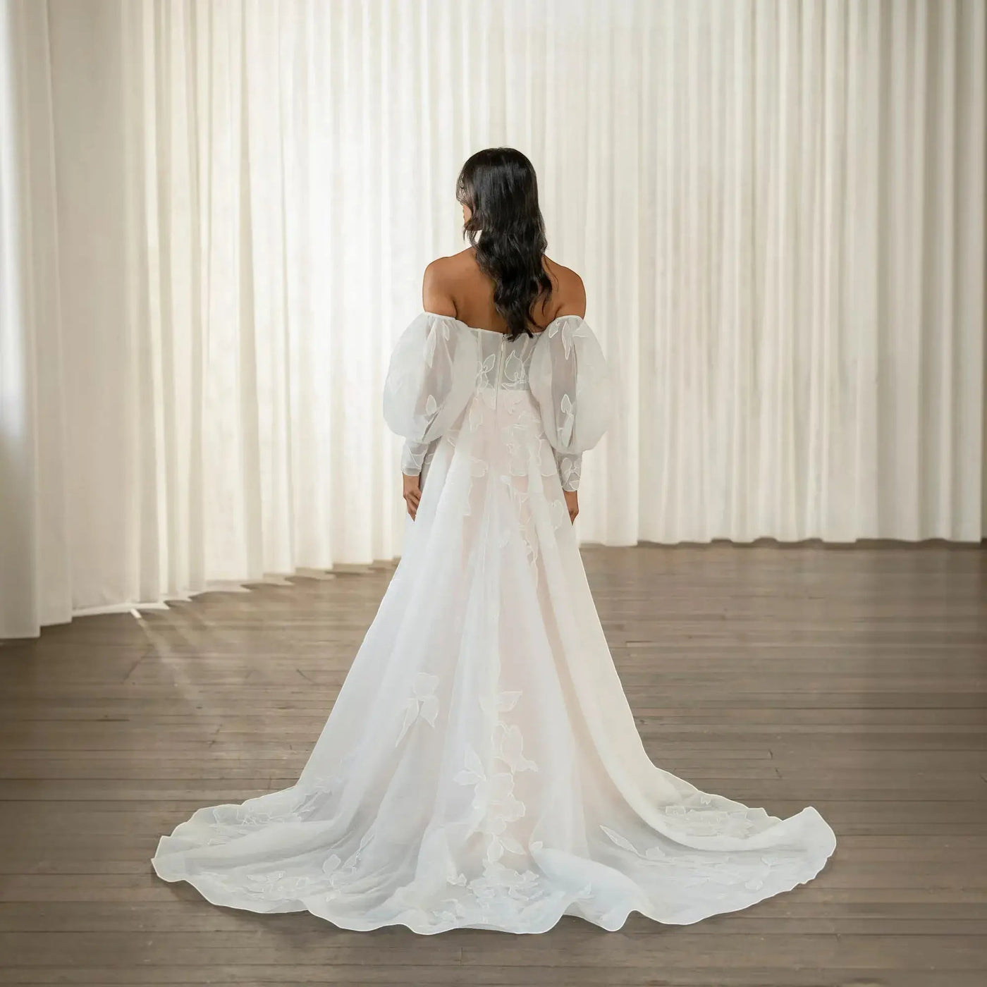 Destination Silk A-Line Wedding Dress VOWALISSE bridal gown – view 5