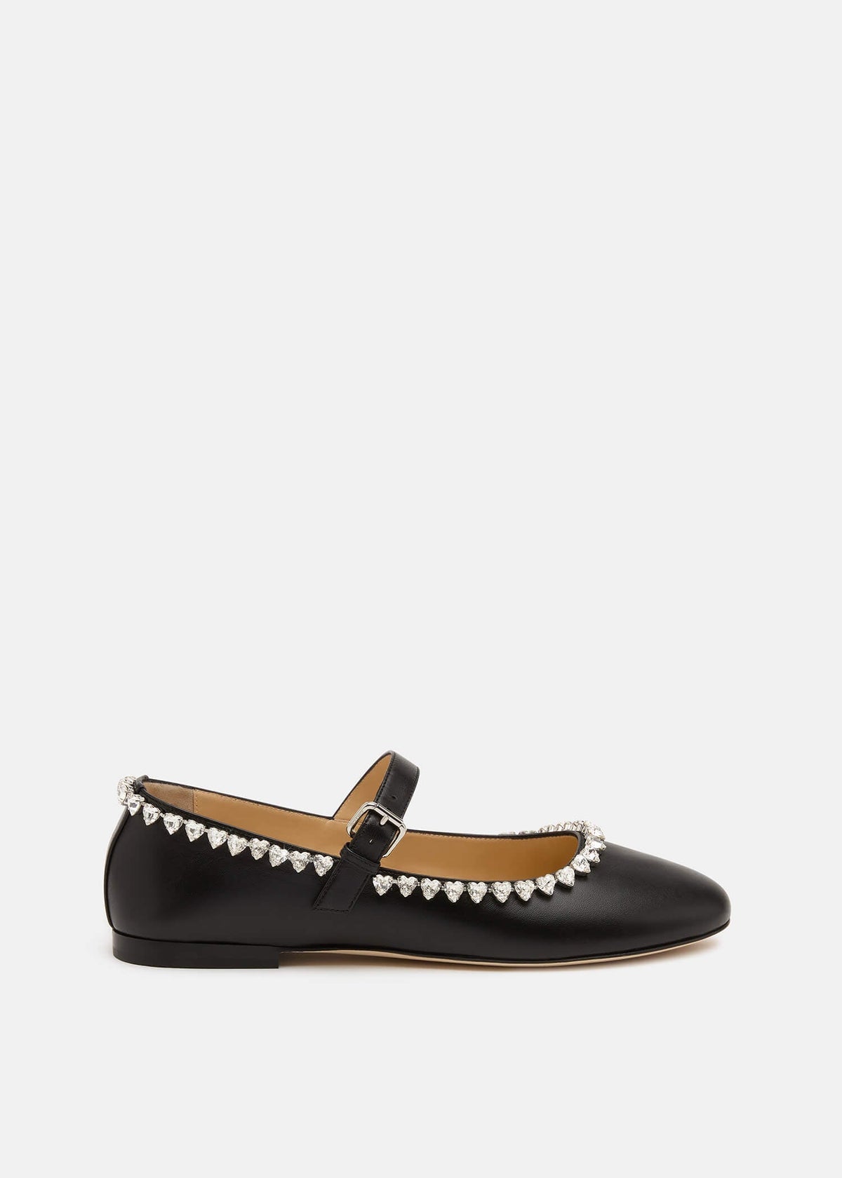 Kiara Black Black Flats – front three-quarter view showing black, Vowalisse