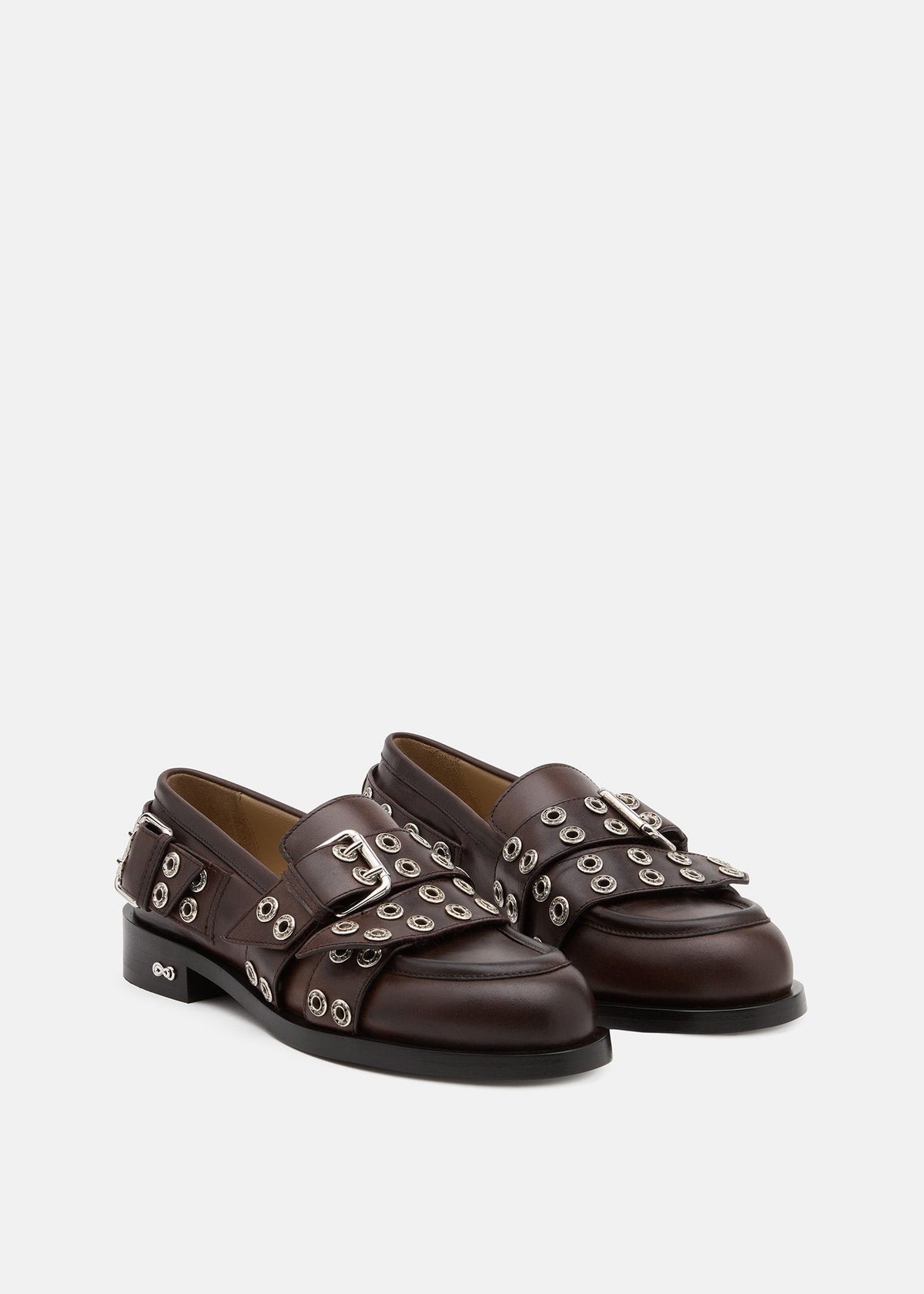 Bianca Brown Red Loafers – side profile showing red, Vowalisse