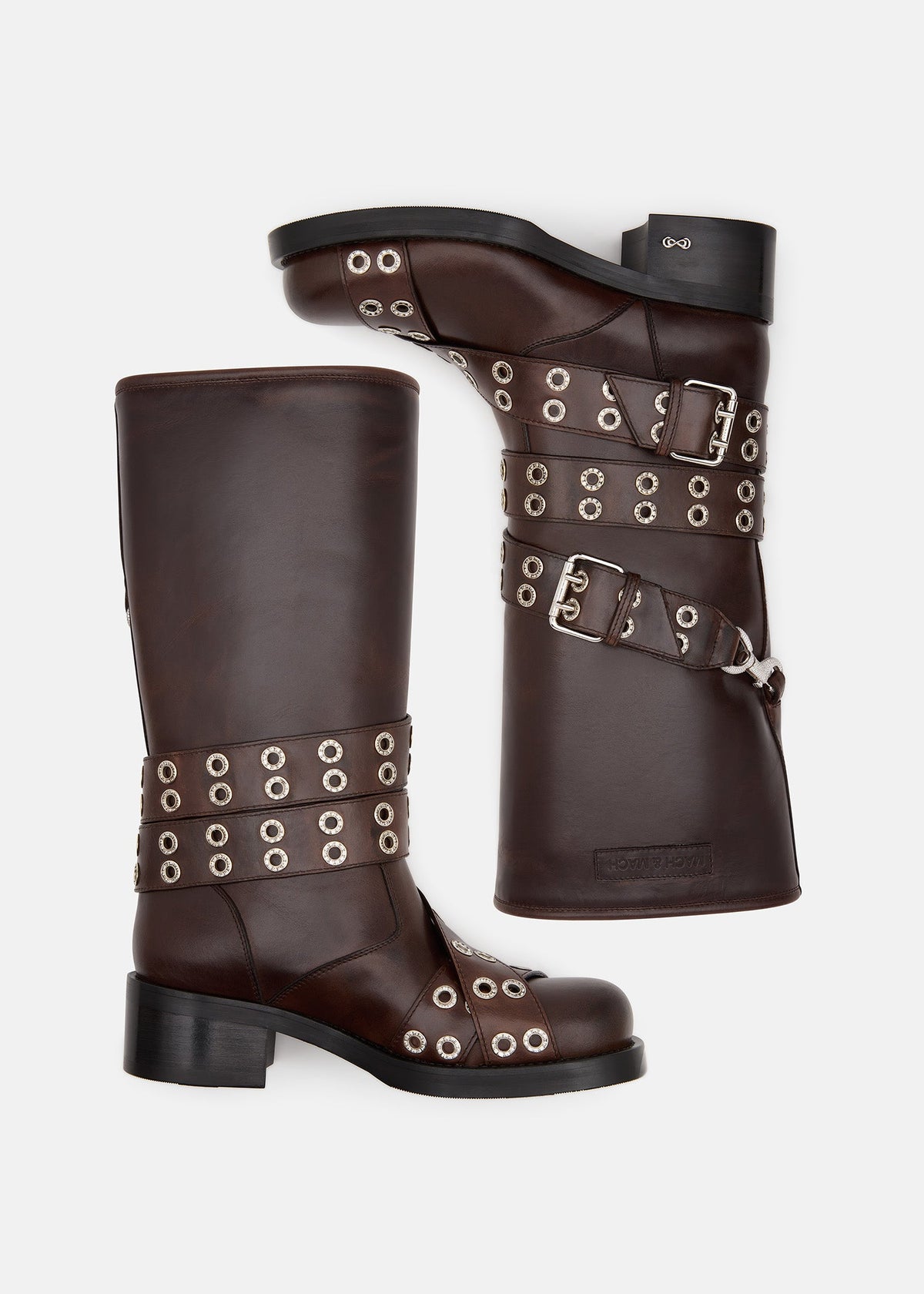 Marcella Brown Elegant Detailing Boots – crystal detail view showing elegant detailing, Vowalisse