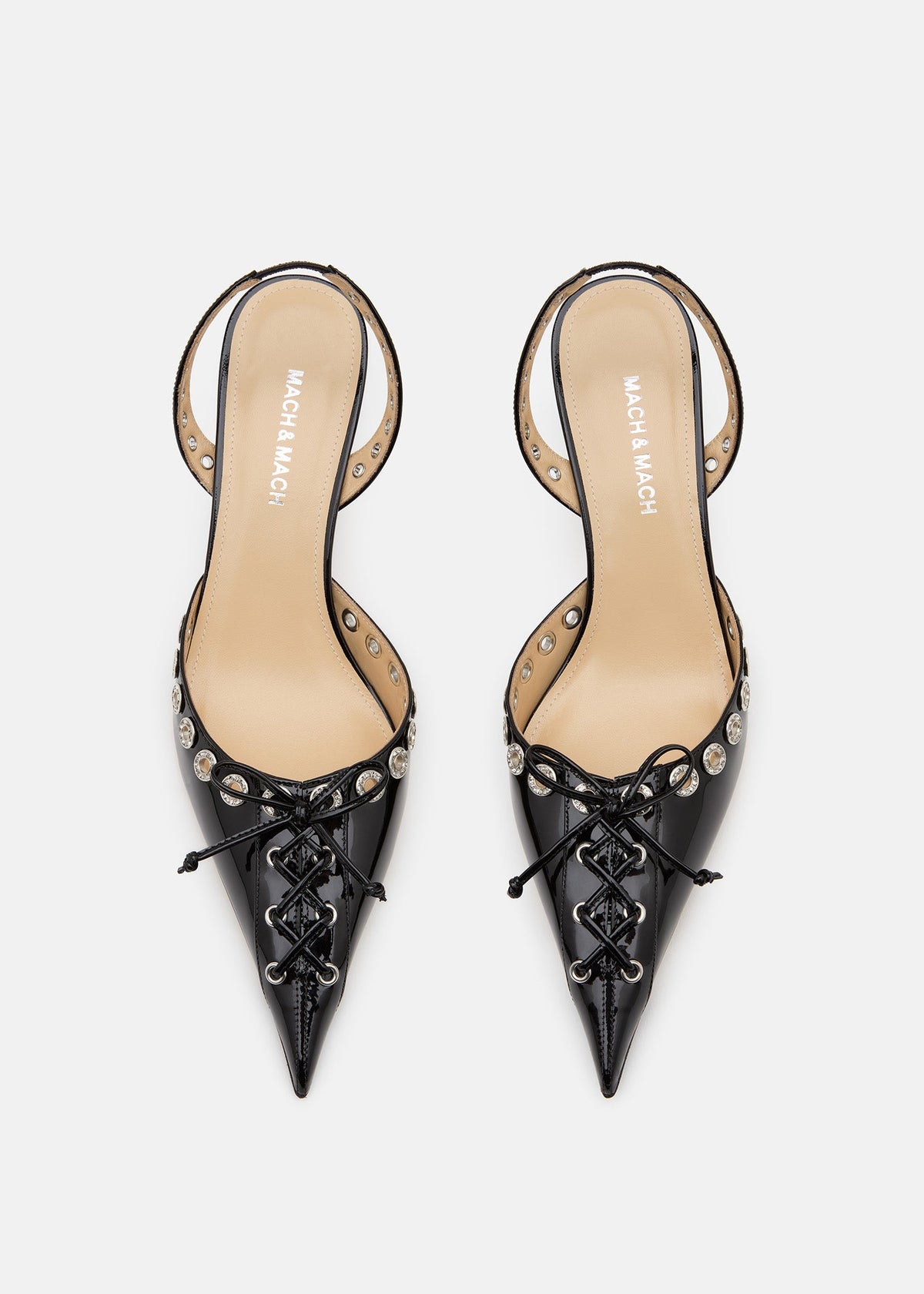 Soleia Black Crystal Slingbacks – crystal detail view showing crystal, Vowalisse