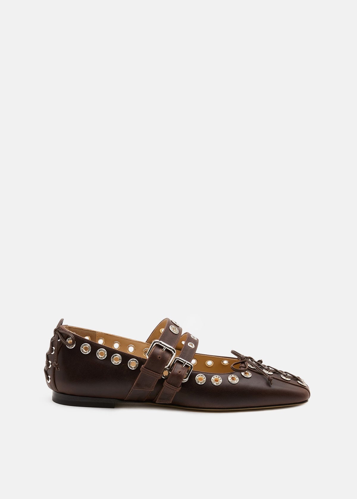 Vivienne Brown Crystal Flats – front three-quarter view showing crystal, Vowalisse