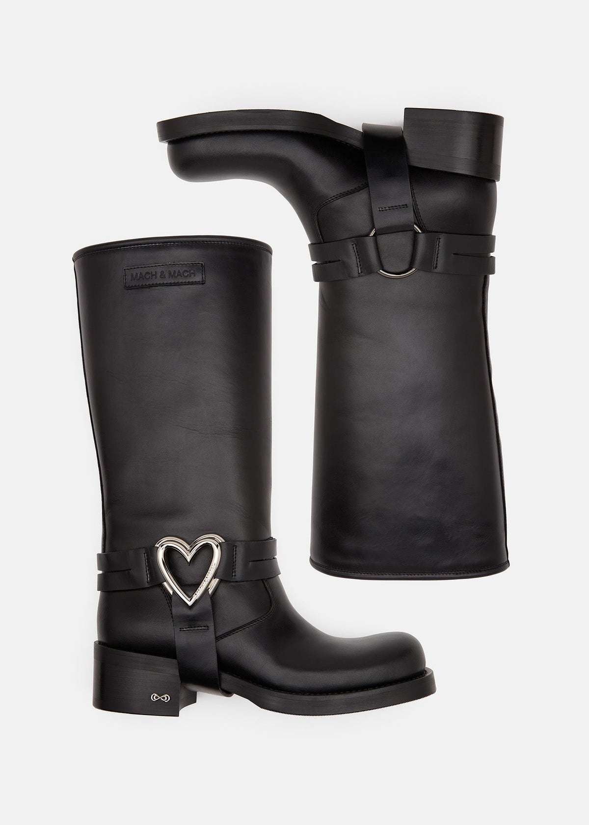 Fiorella Black Red Boots – crystal detail view showing red, Vowalisse