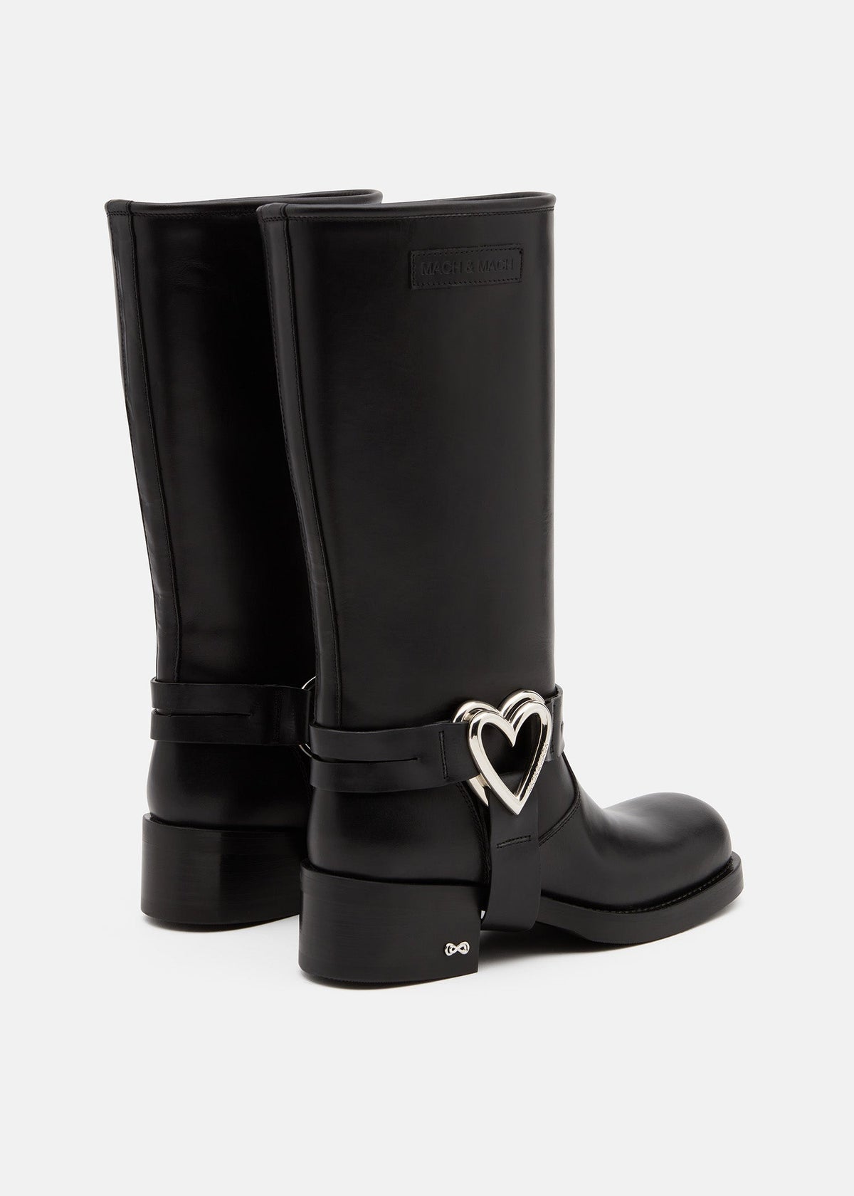Fiorella Black Red Boots – heel view showing red, Vowalisse