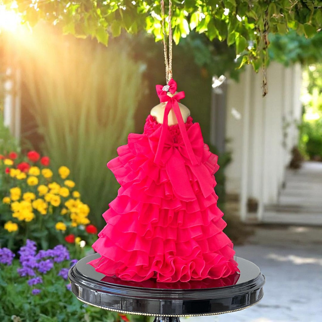Fuchsia Fuchsia Mermaid Birthday Dress For Girls, baby girl first birthday dress, additional product image 4 by Vowalisse