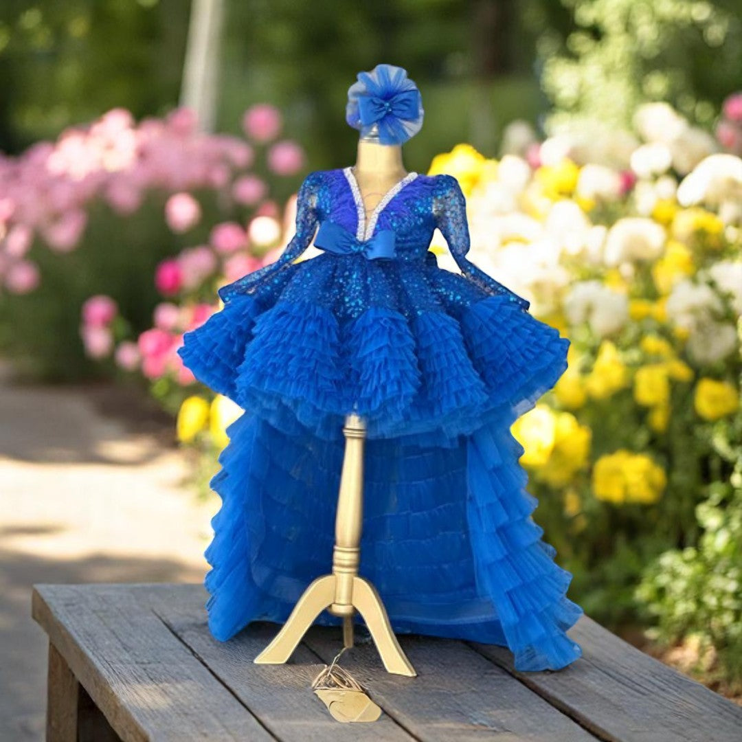 Cleopatra Blue Mermaid Birthday Dress For Girls, baby girl first birthday dress, additional product image 5 by Vowalisse