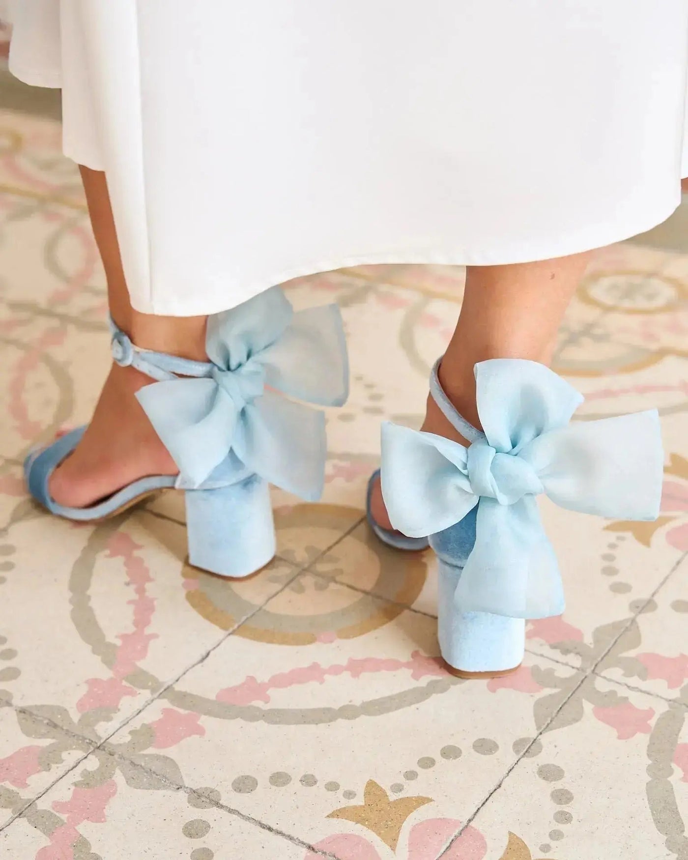 Emerald Green Velvet Block Heel Bridal Heels VOWALISSE bridal shoes – view 3