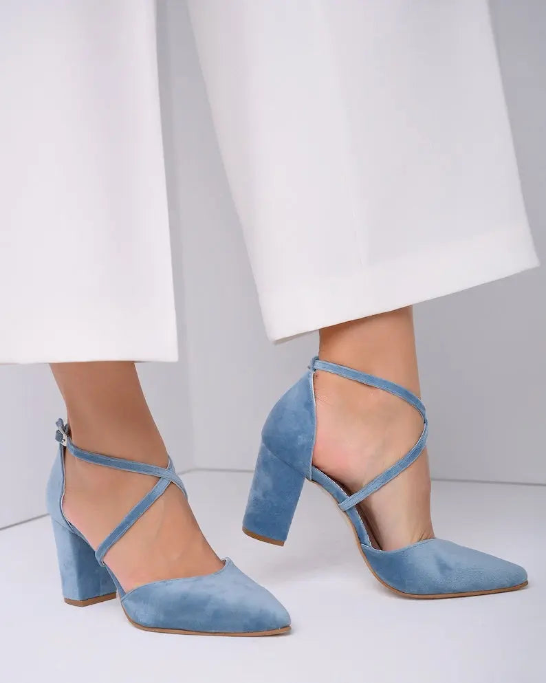 Blue Bridal Heels VOWALISSE bridal shoes – view 1