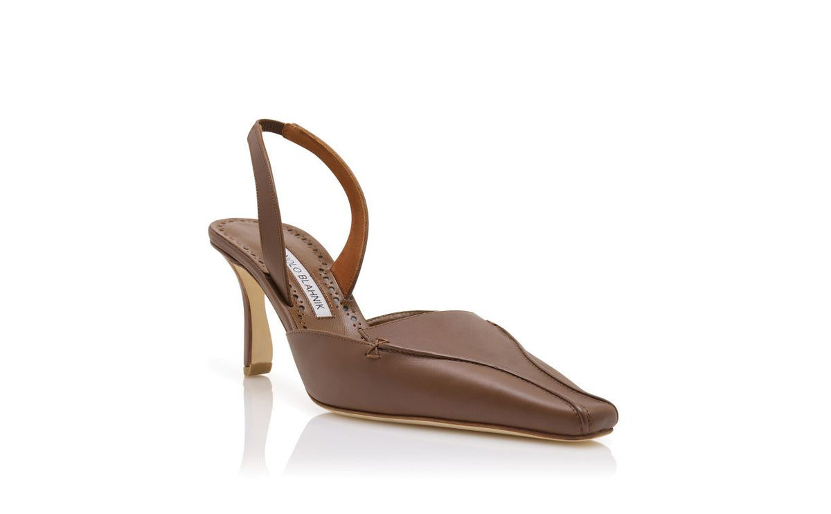 Leonora Star Brown Slingback Slingbacks – top view showing brown slingback, almond toe, Vowalisse