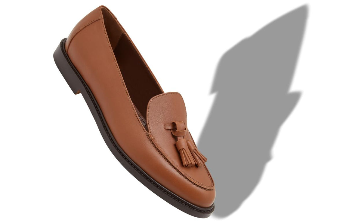 Valentina Muse Brown Signature Loafers – front three-quarter view showing brown refined detailing, Vowalisse