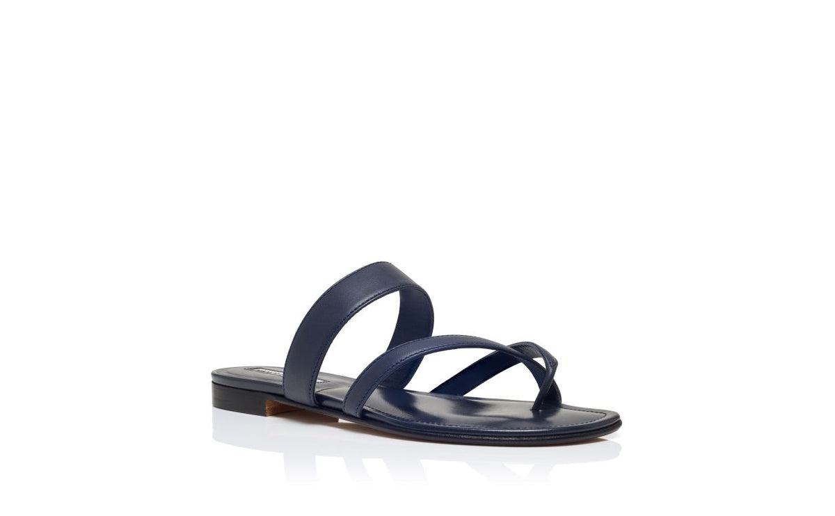 Valentina Grace Blue Crossover Mules – top view showing blue crossover, open toe, nappa leather, Vowalisse