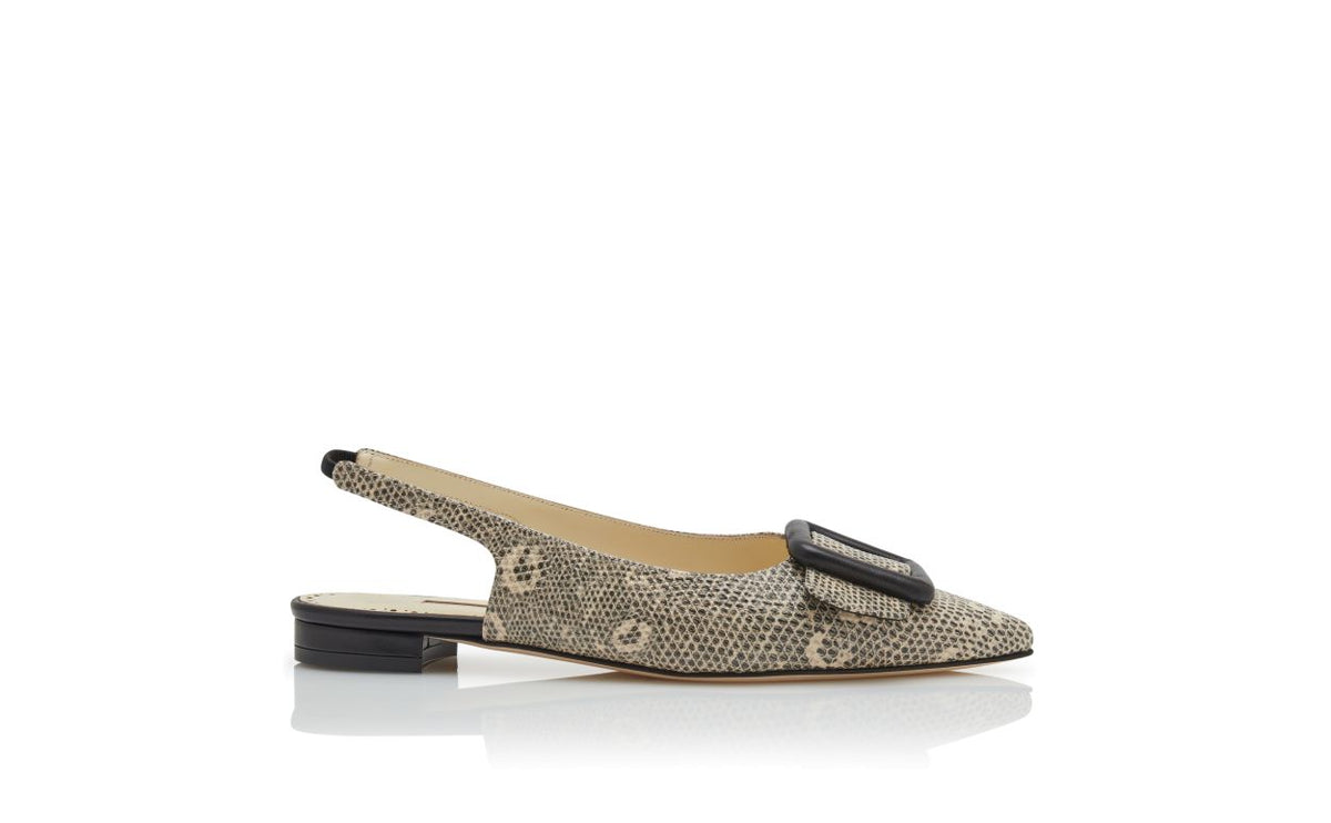 Amelie Halo Black Slingback Slingbacks – side profile showing black slingback, pointed toe, Vowalisse