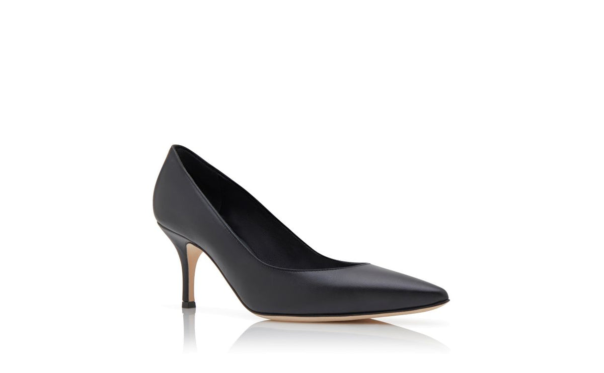 Ophelia Grace Black Pointed Toe Pumps – top view showing black pointed toe, nappa leather, Vowalisse