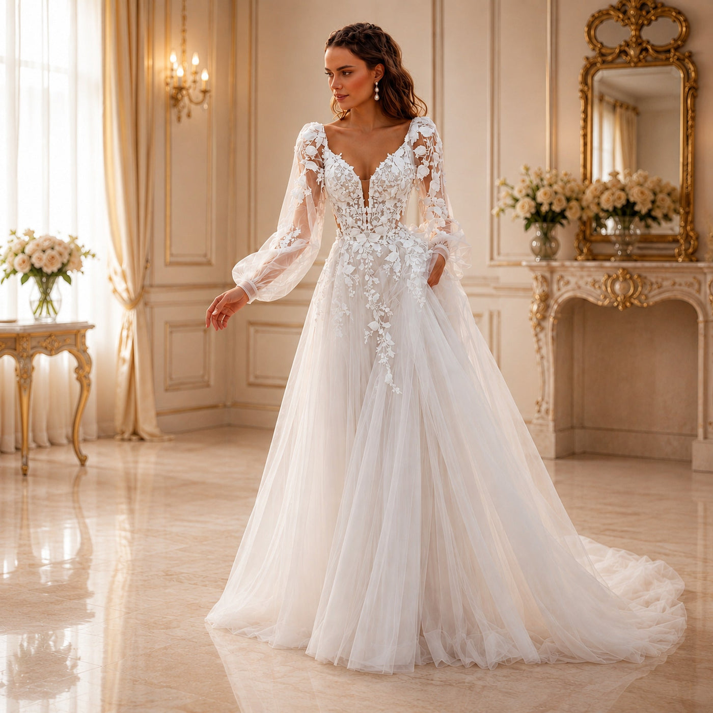 Alia Lace Floral Wedding Dress VOWALISSE bridal gown – view 1