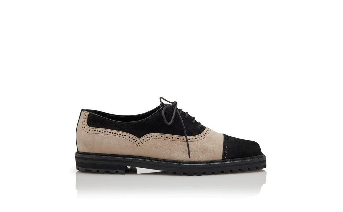 Estelle Pearl Black Suede Lace-Up Shoes – side profile showing black suede, lace, Vowalisse