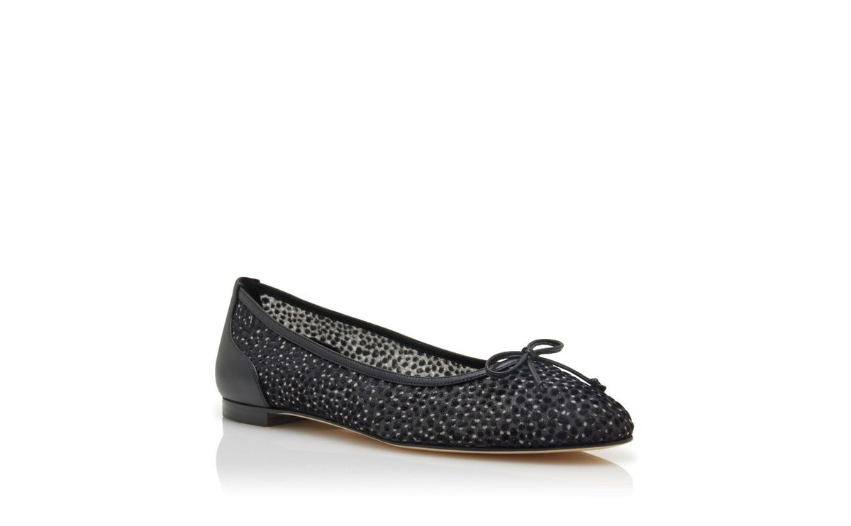 Estelle Star Black Bow Detail Pumps – top view showing black bow detail, round toe, nappa leather, Vowalisse
