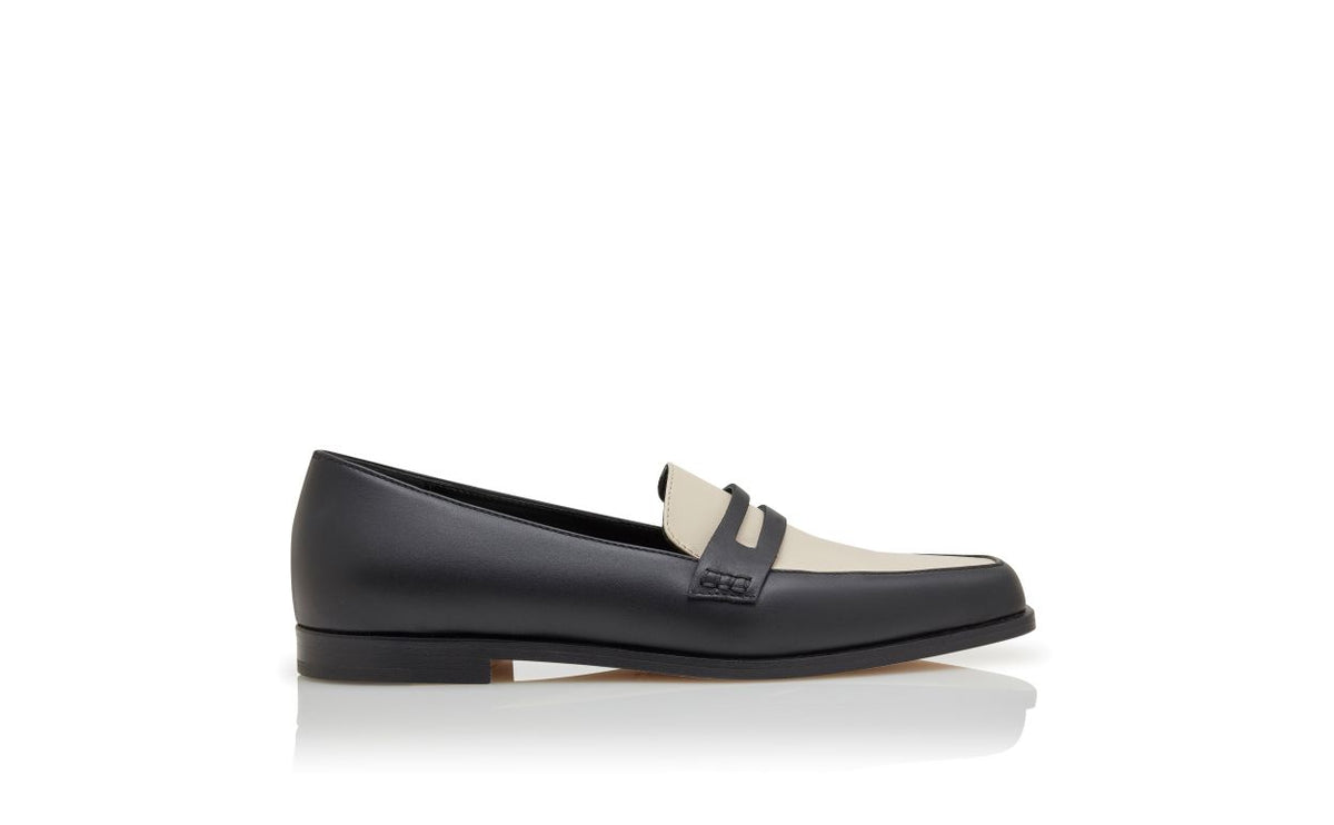 Fiorella Lace Black Round Toe Loafers – side profile showing black round toe, Vowalisse