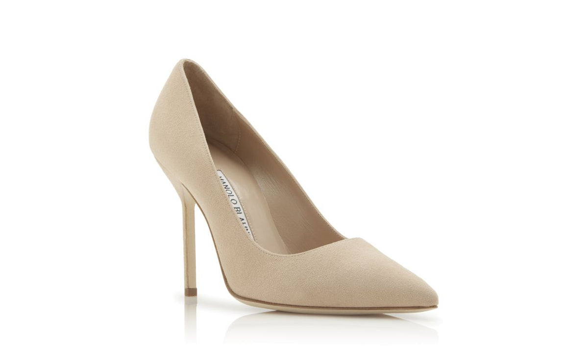 Violetta Grace Neutral Pointed Toe Pumps – top view showing neutral pointed toe, suede, Vowalisse