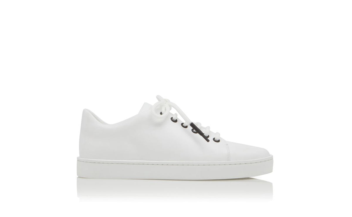 Lunette Élan White Lace Sneakers – side profile showing white lace, Vowalisse