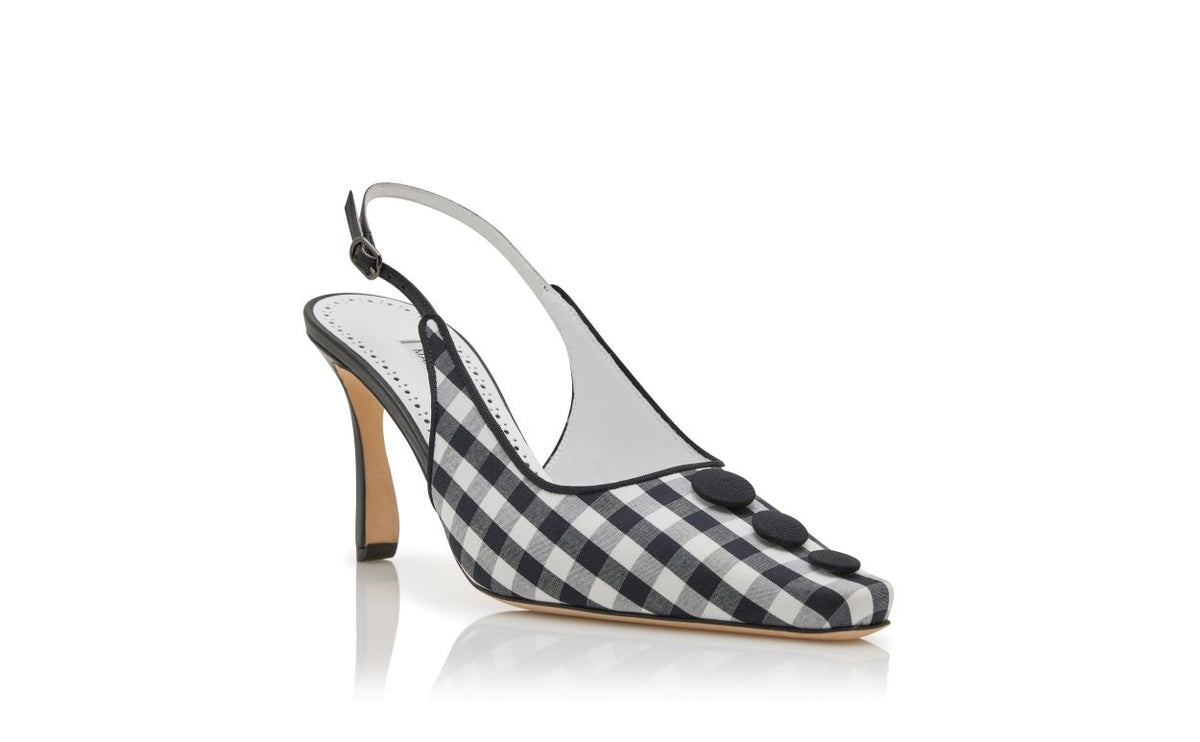 Rosalie Rose Black Button Detail Slingbacks – top view showing black button detail, slingback, almond toe, Vowalisse
