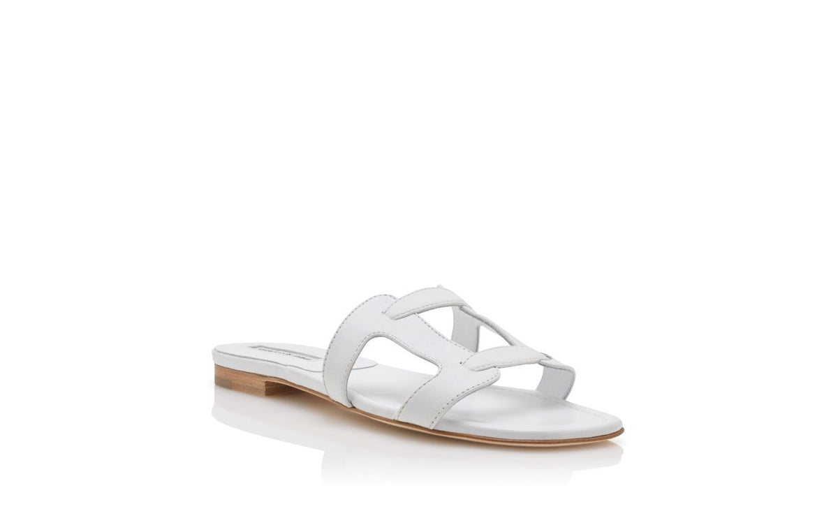 Estelle Lace White Open Toe Mules – top view showing white open toe, nappa leather, Vowalisse