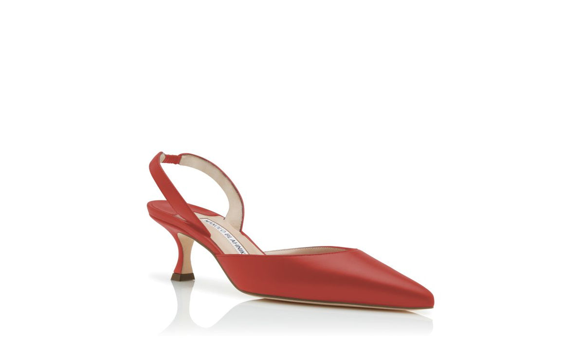 Marcella Lace Red Slingback Slingbacks – top view showing red slingback, almond toe, nappa leather, Vowalisse