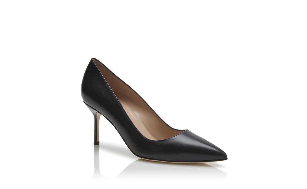 Odette Belle Black Pointed Toe Pumps – top view showing black pointed toe, Vowalisse