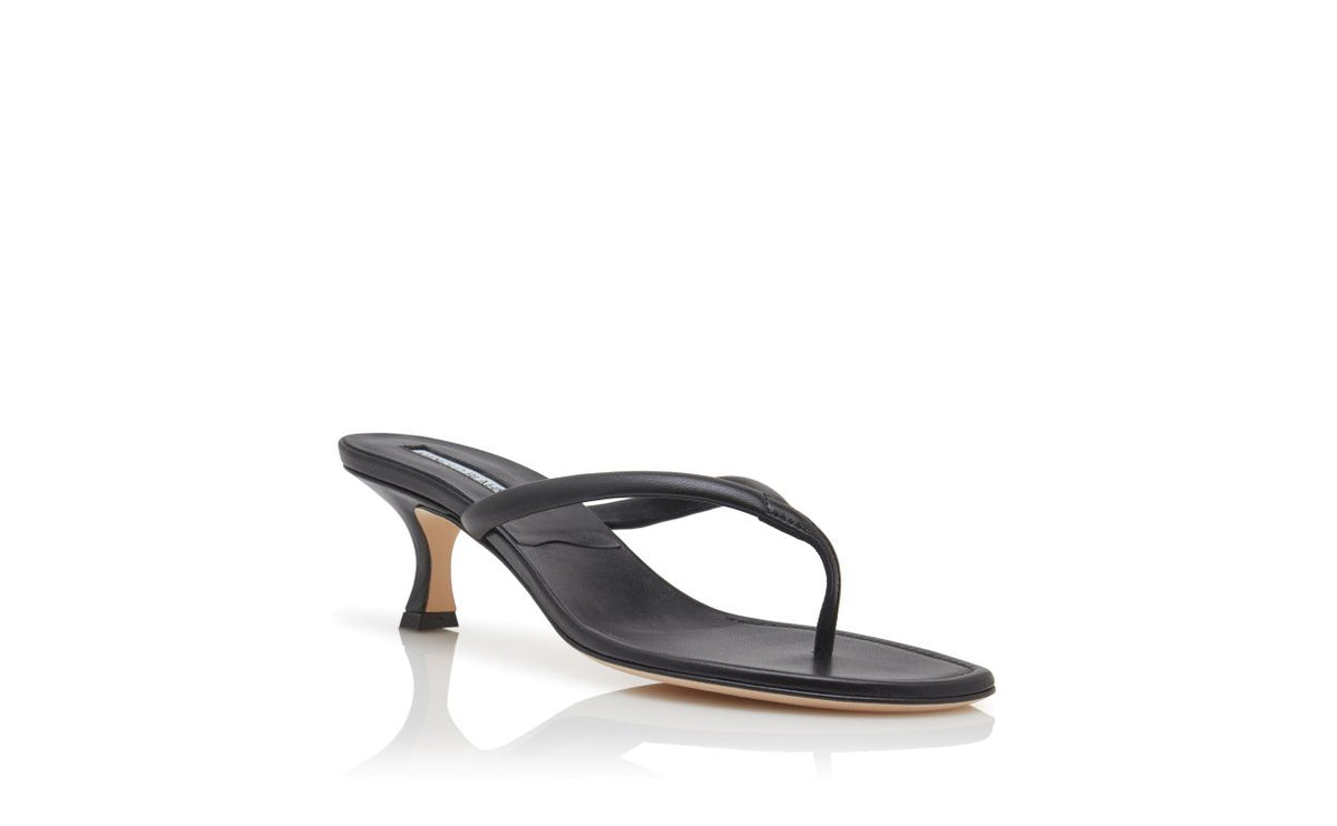 Bianca Crown Black Nappa Leather Mules – top view showing black nappa leather, Vowalisse