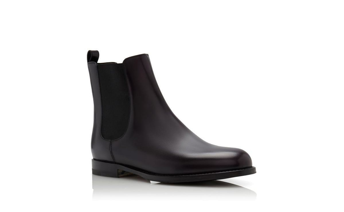 Ophelia Flame Black Signature Ankle Boots – top view showing black refined detailing, Vowalisse