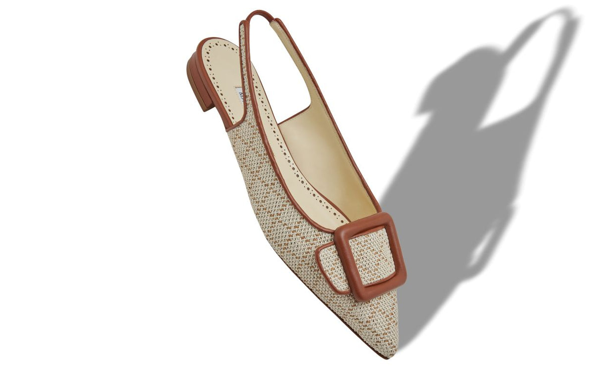 Violetta Jewel Neutral Slingback Slingbacks – front three-quarter view showing neutral slingback, pointed toe, nappa…