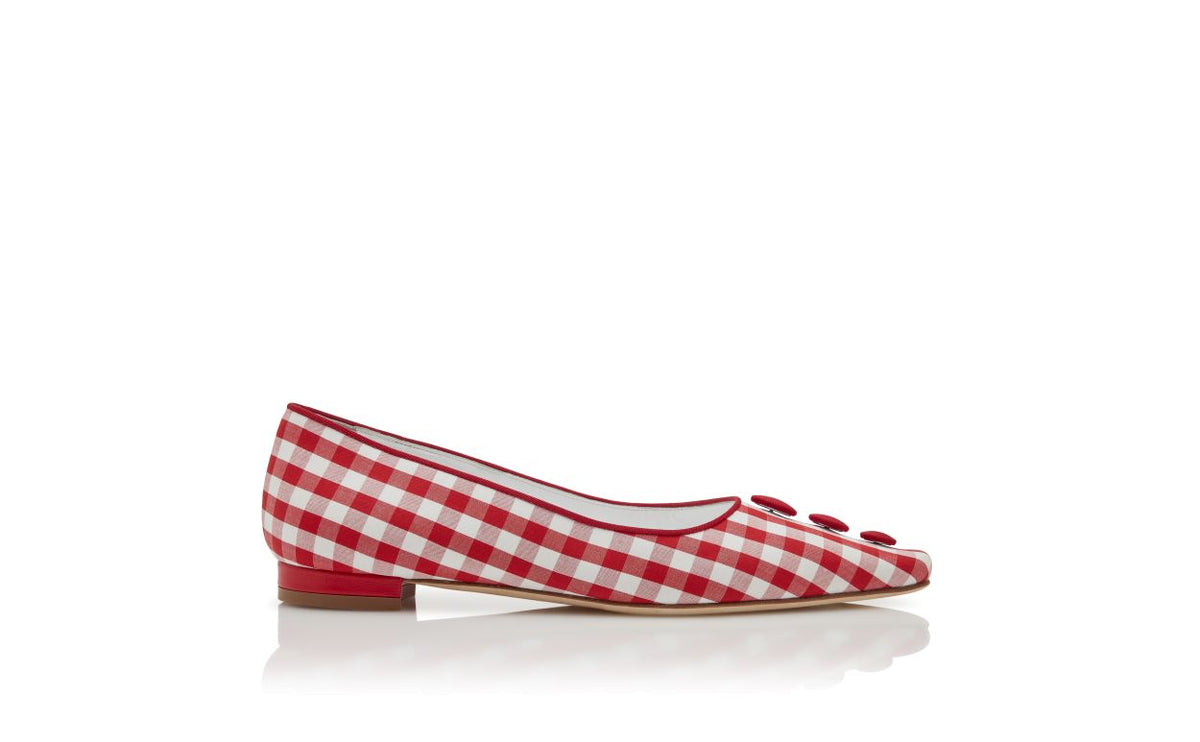 Cressida Halo Red Button Detail Pumps – side profile showing red button detail, almond toe, Vowalisse