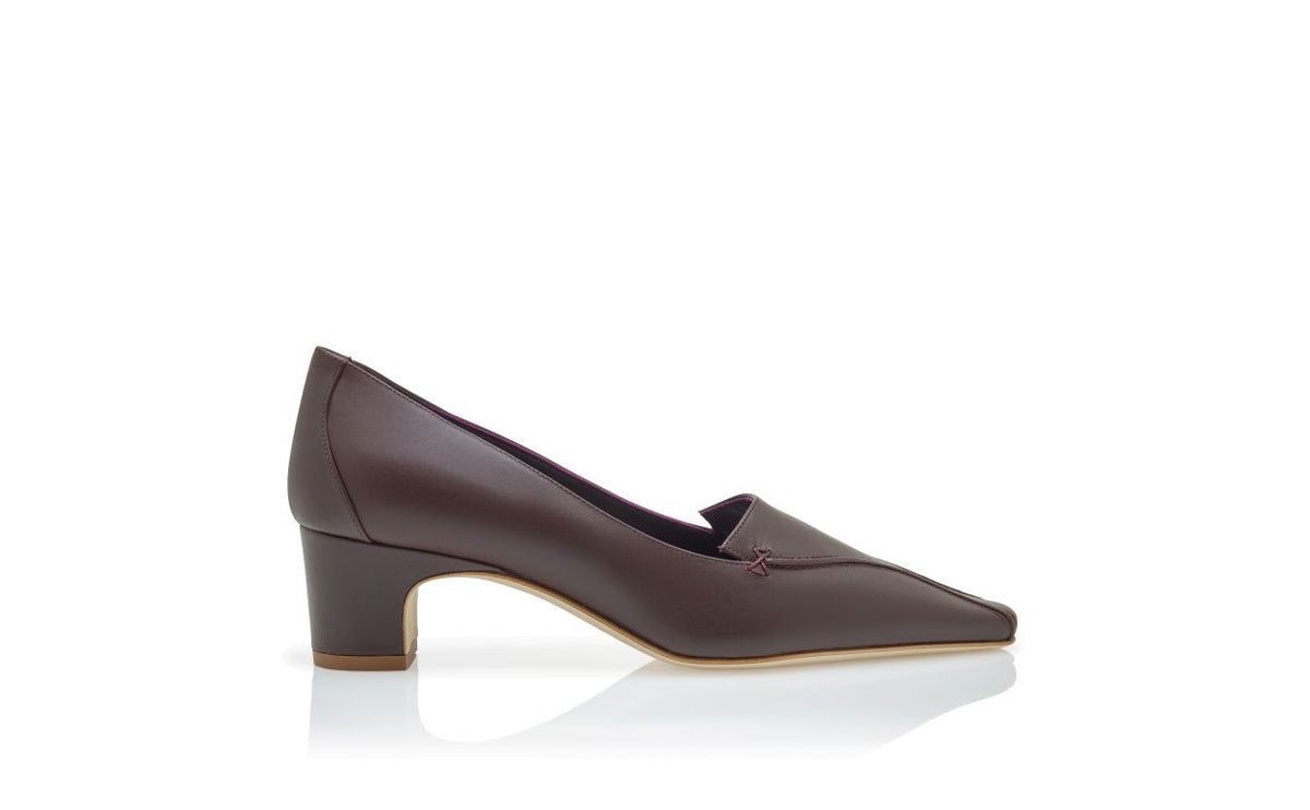 Arabella Rose Red Almond Toe Pumps – side profile showing red almond toe, Vowalisse