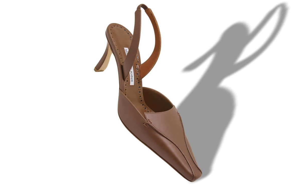 Leonora Star Brown Slingback Slingbacks – front three-quarter view showing brown slingback, almond toe, Vowalisse