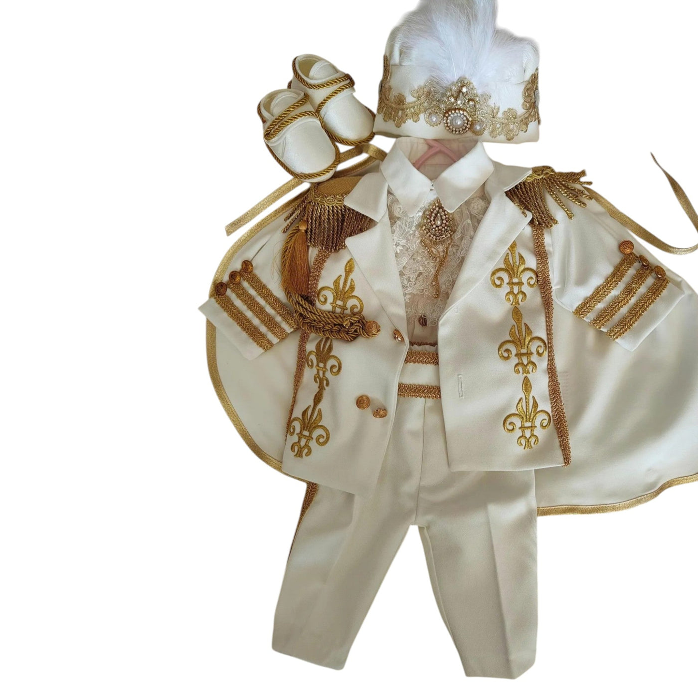 Baptism White & Gold Baby Boy Baptism Prince baby boy first birthday outfit, additional product image 5 by Vowalisse