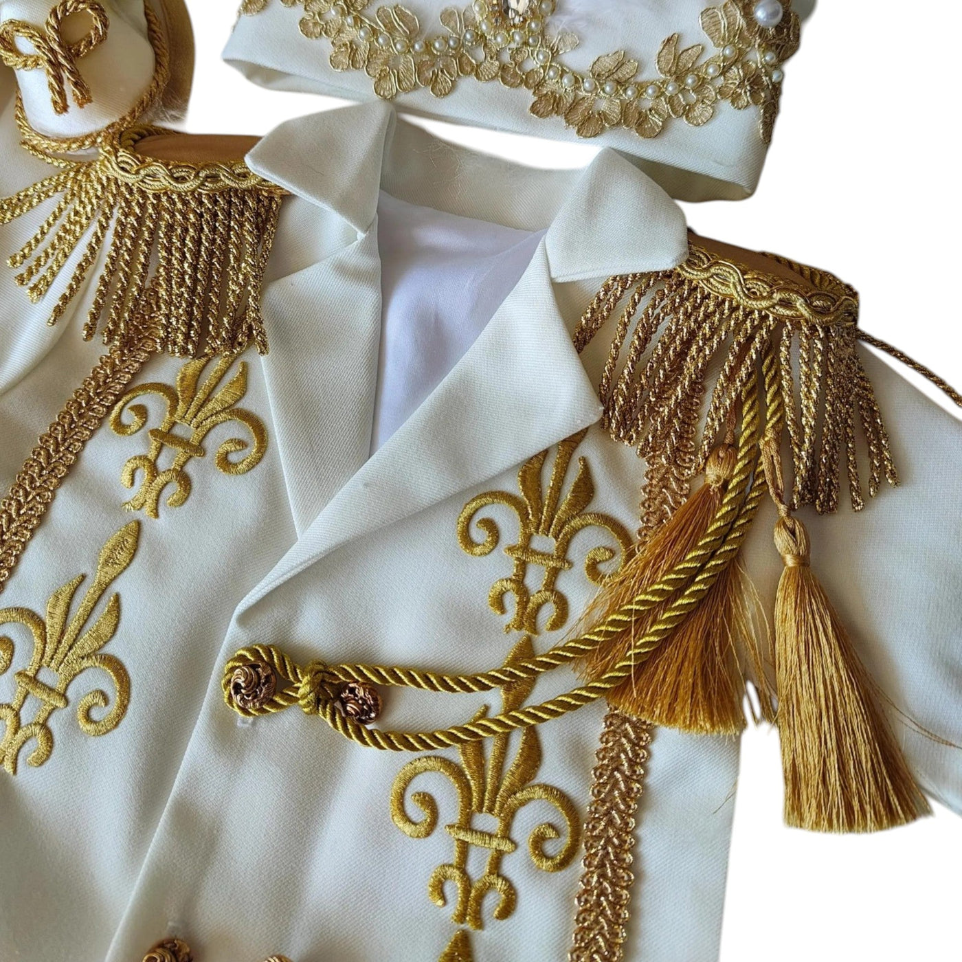 Baptism White & Gold Baby Boy Baptism Prince baby boy first birthday outfit, additional product image 7 by Vowalisse