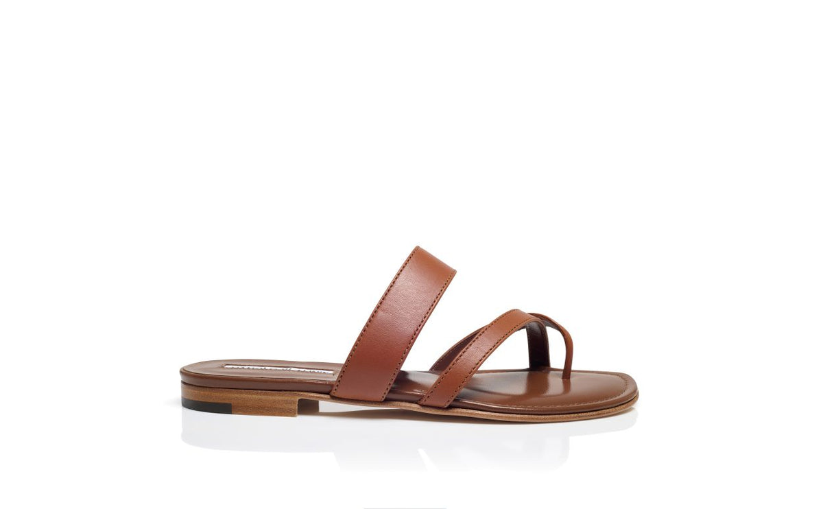 Vivienne Halo Brown Crossover Mules – side profile showing brown crossover, open toe, nappa leather, Vowalisse