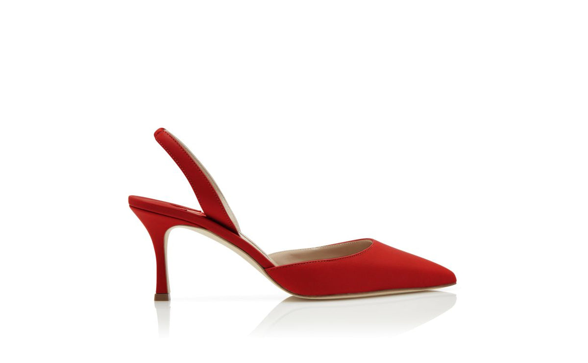 Fiorella Élan Red Slingback Slingbacks – side profile showing red slingback, pointed toe, nappa leather, Vowalisse