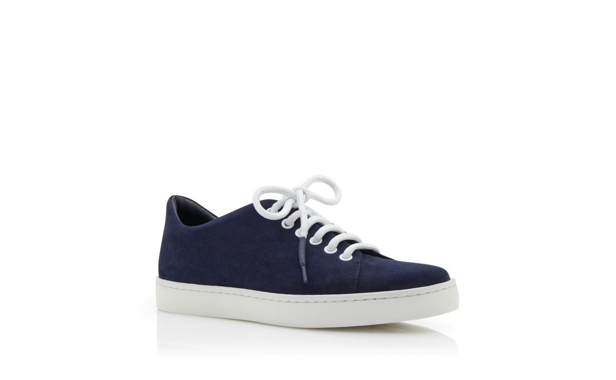 Valentina Halo Blue Round Toe Sneakers – top view showing blue round toe, suede, lace, Vowalisse