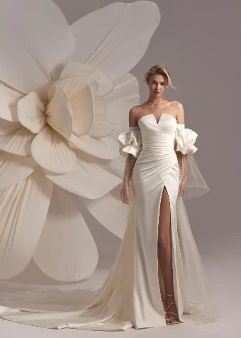 Chantel Satin Column Wedding Dress VOWALISSE bridal gown – view 1