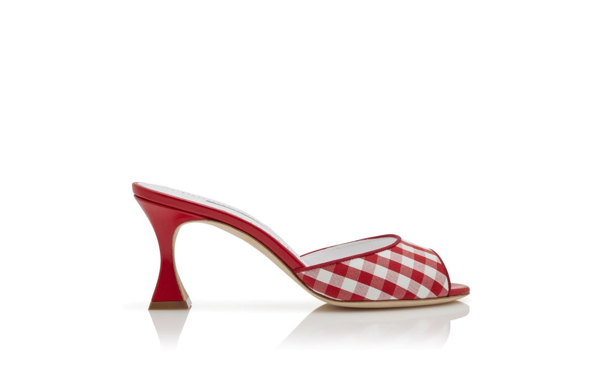 Rosalie Jewel Red Open Toe Mules – side profile showing red open toe, Vowalisse